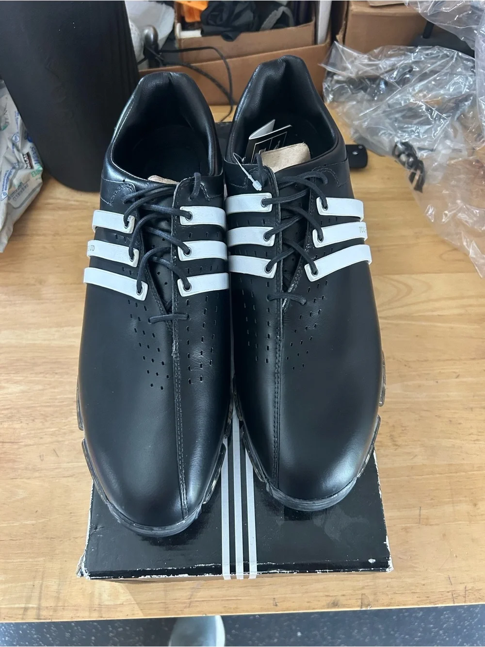 adidas Tour360 LTD Men's Golf Shoes US 13 Black/White Waterproof Spiked